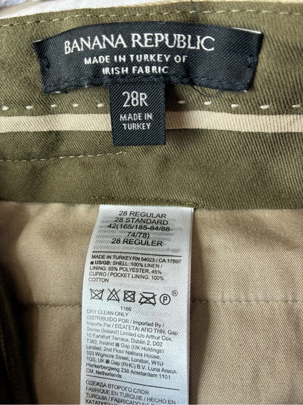 Banana Republic Irish Linen Tapered Tuxedo Pants in Light Beige